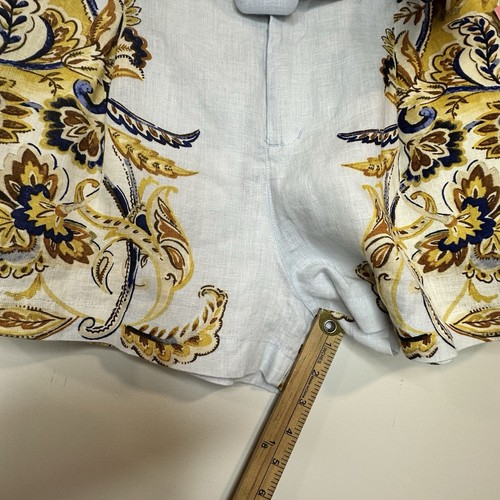 JOIE 100% Linen Women’s Multicolor Floral Dress Shorts Pockets Belt Size M - Picture 8 of 11