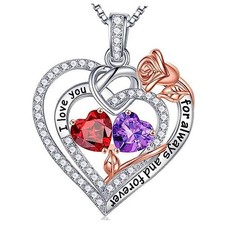 Mothers Day Gifts for Wife - 925 Sterling Silver 01-02-Jan-Feb Birthstone