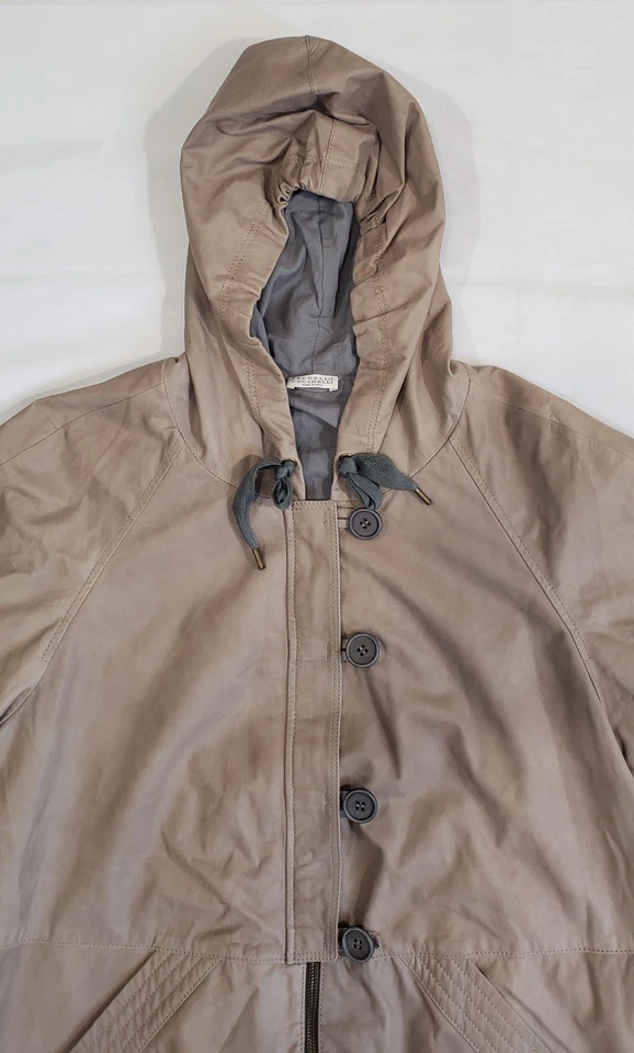 Brunello Cucinelli Cuero Recortado Linda Chaqueta Ligera y Suave Mujer Talla 48 Foto 3 de 4