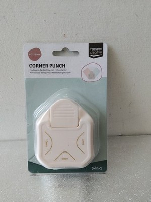 Vaessen Creative 3-in-1 Eck-Runderlocher - abgerundet 4,7,10 mm, weiß 