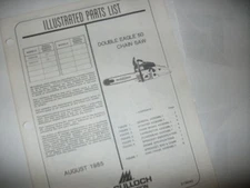 mcculloch double eagal 50 chainsaw,illustrated parts list,vintage chainsaw
