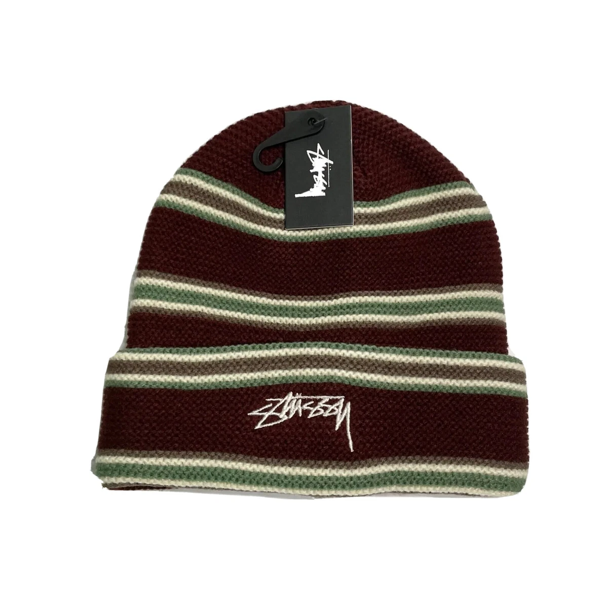 Stussy triple stripe cuff beanie hat nwt | eBay