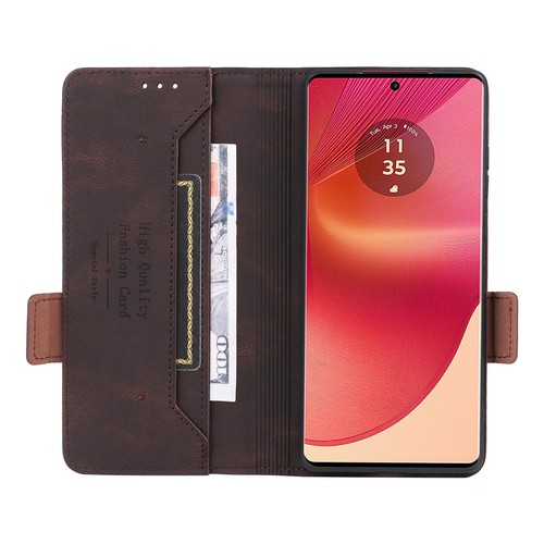 For Motorola Edge 50 Fusion, Luxury Retro Flip Leather Wallet Stand Case Cover - 第 20/27 張圖片