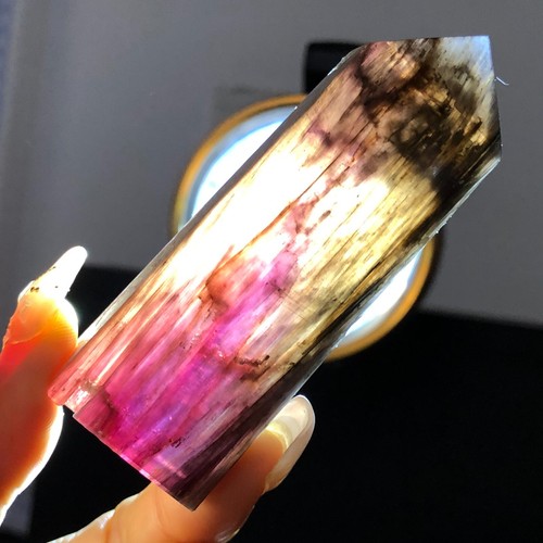 87g Natural Lepidolite Purple Mica Quartz Crystal Tower Wand Point Healing T401 - Picture 6 of 18