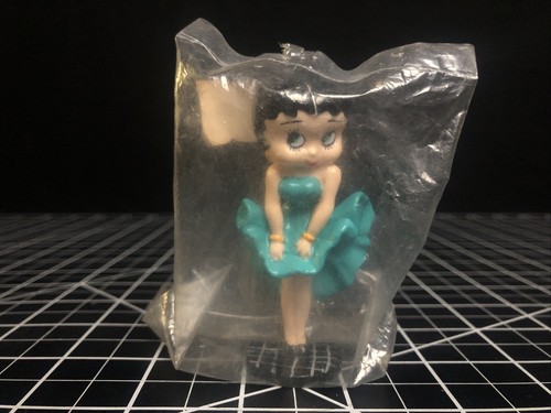 De colección 1990 Betty Boop 3" Figura Vinilo Juguete Verde Turquesa Vestido KFS NOS - Imagen 1 de 7