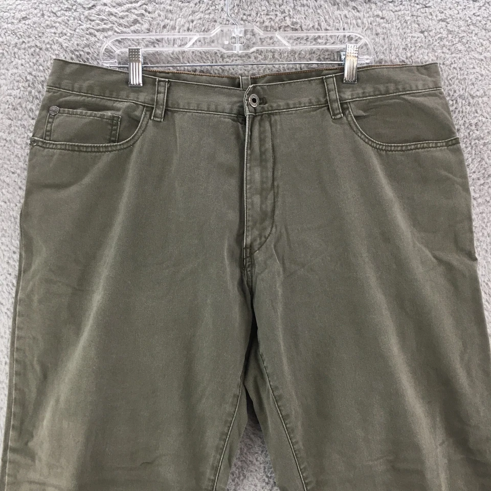 Timberland Regular Straight Chino Pants Women 40x30 Green Zip Fly Mid Rise Cotto - Изображение 2 из 4