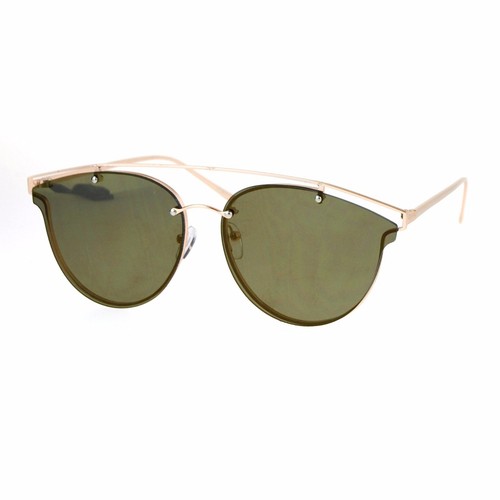 Mujer Gafas de Sol Trendy Arqueado Metal Top Patillas Behind Lente Espejo UV400 - 第 10/21 張圖片
