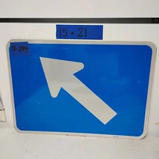 Authentic Traffic Road Street Sign 45 Degree Arrow Left 21" X 15" 12-289