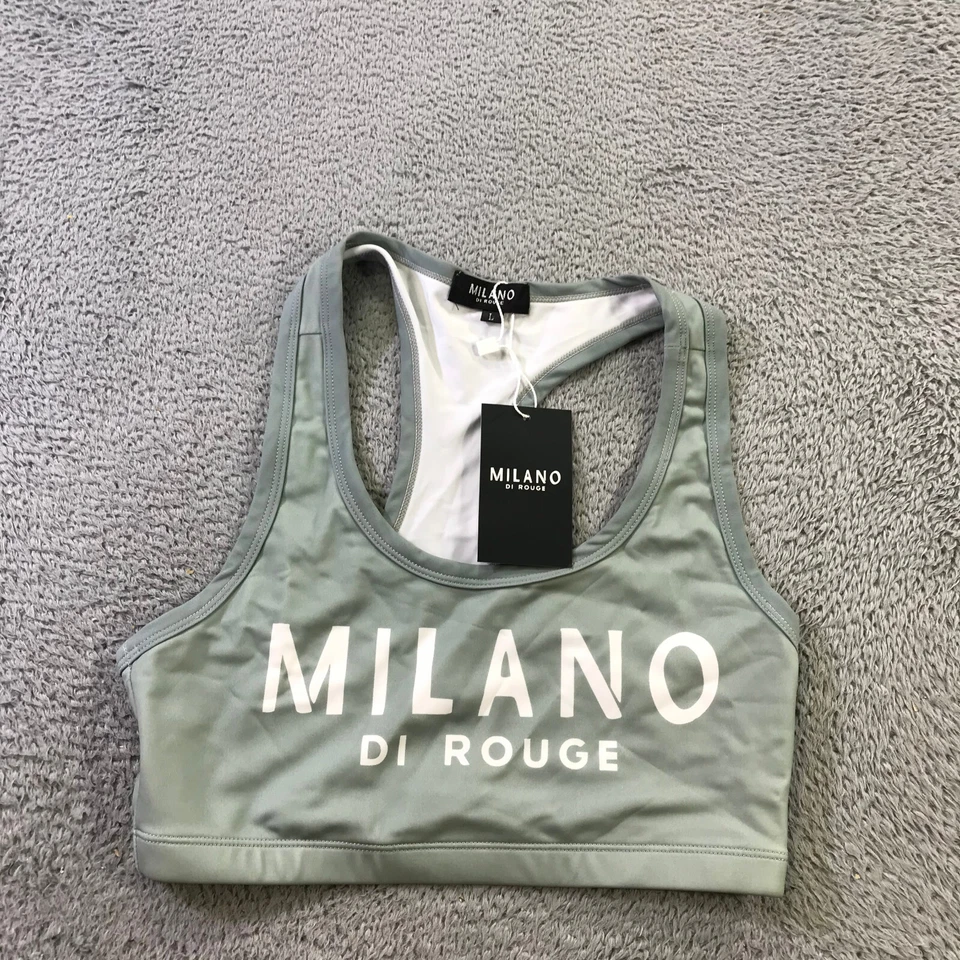 Top corto grande Milano Di Rouge para mujer verde blanco camisa informal Foto 2 de 4