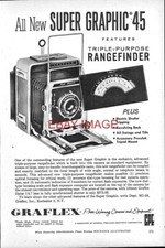 1958 Advert GRAFLEX 'Super Graphic*45' Photographic Box Camera Print Ad 719/103