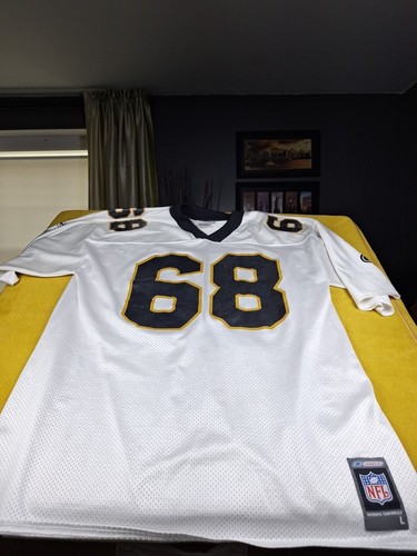 Vtg Reebok KYLE TURLEY #68 New Orleans Saints Jersey Mens size Large Black - 第 1/14 張圖片
