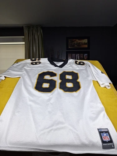 Vtg Reebok KYLE TURLEY #68 New Orleans Saints Jersey Mens size Large Black