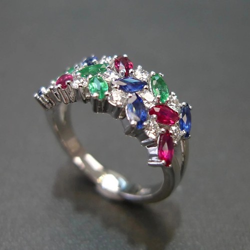 Pretty Cubic Zirconia 925 Silver Plated,Gold Plated Ring Women Jewelry Size 6-10 - Picture 22 of 33