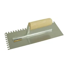 4-1/2" x 11" Notched Trowel - Tile Trowel 3/8" Teeth w/Wooden Handle by Contract