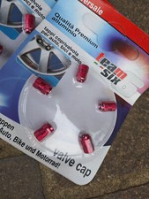 Tappi copri valvola in alluminio anodizzato rosso – Team Six – Confezione da 5