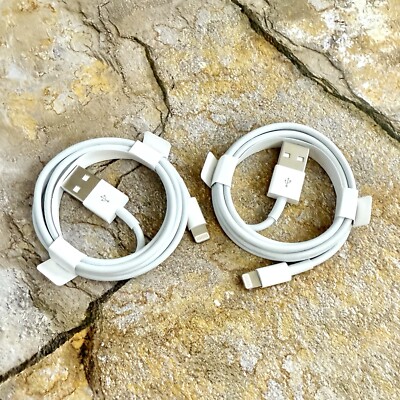 Genuine Apple Lightning to USB A Charging OEM Cable 2 Packs