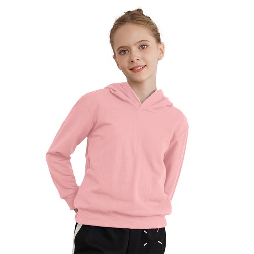 Kids Girls Casual Hoodie Long Sleeve Lightweight Hooded Sweatshirt Pullover Tops - Picture 63 of 106