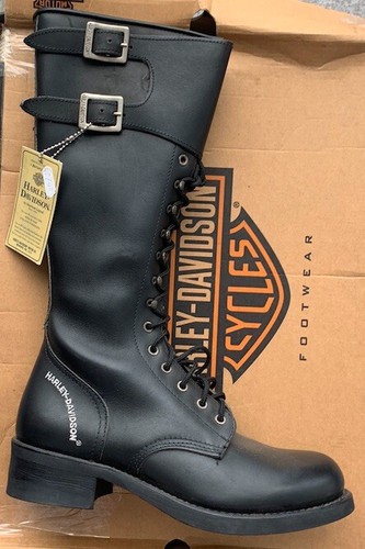 Stivali Uomo Modello Police Cuoio Nero Harley Davidson , Num Disp 46 | eBay