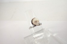 Vintage Sterling Silver 8mm Cultured Pearl Ring Size 6