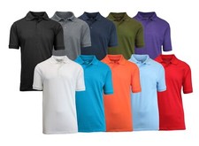 Men Heathered Polo Shirt New Standard Neck Classic NWT Uniform Lounge .