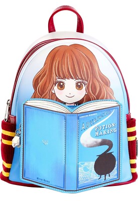Loungefly White, Blue and Maroon Hermione with Book Mini Backpack Tiffany Dalton | Harry Potter | Which one is your favorite  main image 4