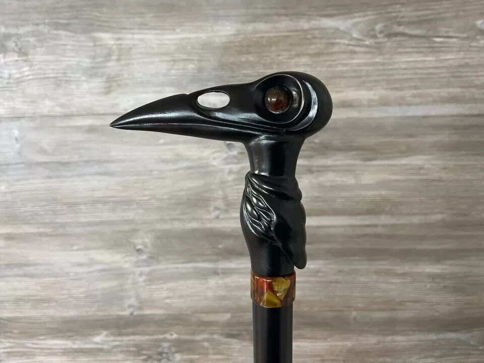 Bastone da passeggio Steampunk Raven fatto a mano / Bastone