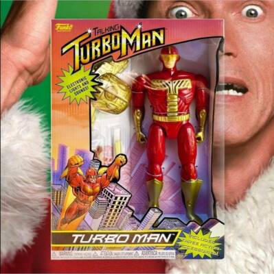 Jingle All The Way Turbo Man Talking Figure Retro Christmas 25th
