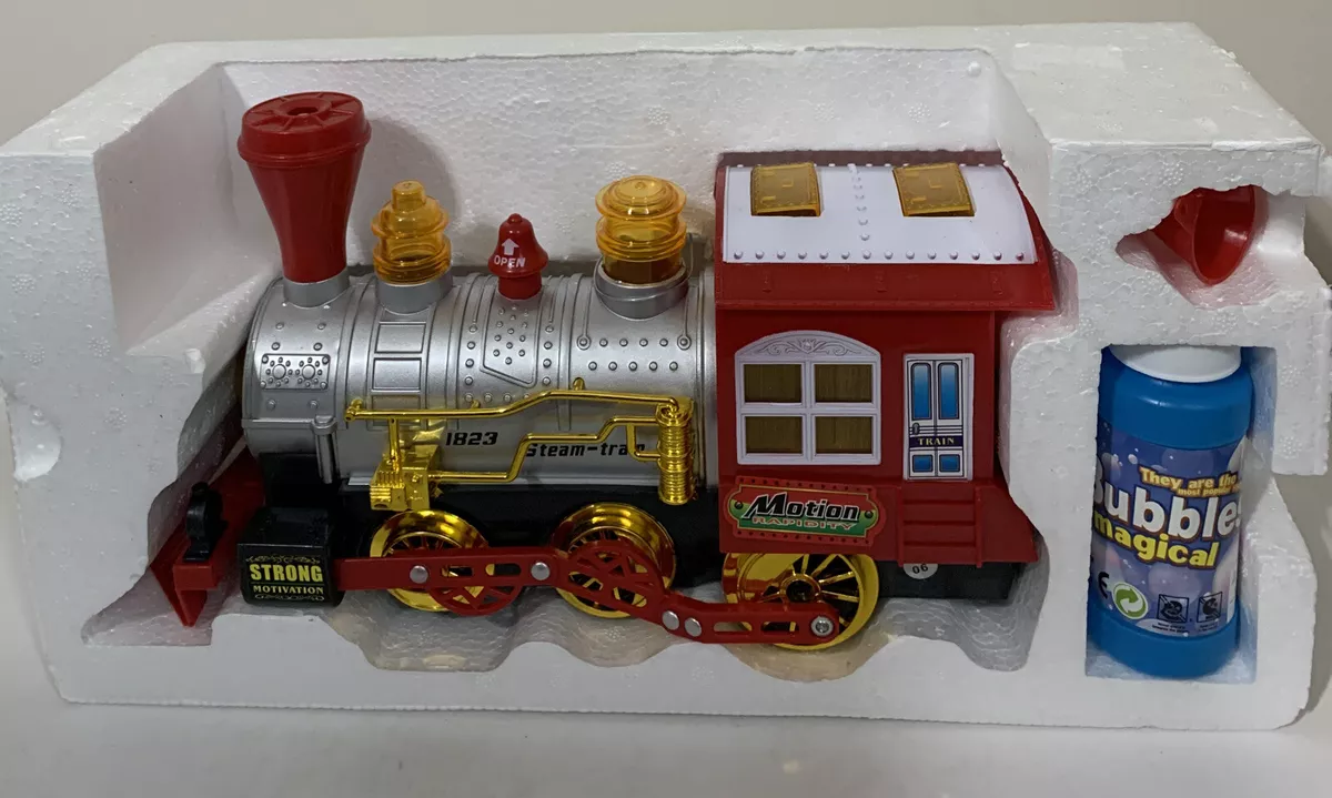 Bubble blowing sales toy train