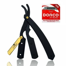 Professional Barber Beard Razor Straight Edge Salon For Men +100 Shaving Blades