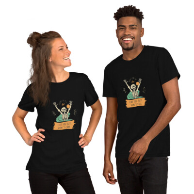 Bones in the Air Like You Just Don't Care Dancing Skeleton Unisex t-shirt Sz XL
