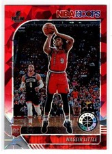NASSIR LITTLE  BLAZERS RC 2019-20 HOOPS PREMIUM STOCK #220 RED CRACKED ICE PRIZM