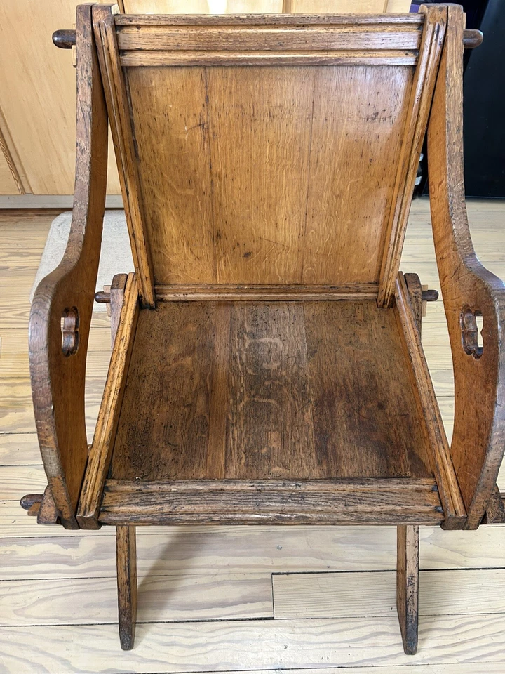 Silla antigua Glastonbury de roble  Foto 2 de 4