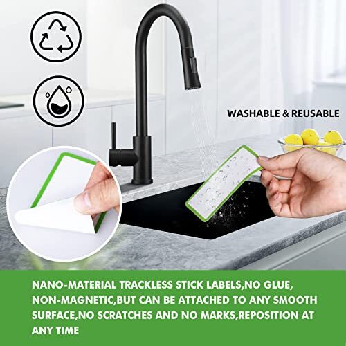 Reusable Adhesive Labels SVNOOC Multi-Use Removable Labels, Dry Erase ...