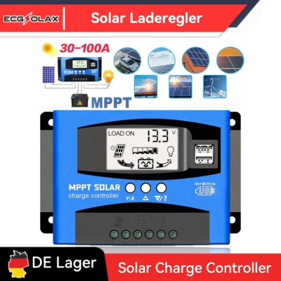 MARKENLOS/GENERISCH 20A~100A MPPT/PWM Solar Ladegerät Controller Panel Regler Daul USB 12V-24V