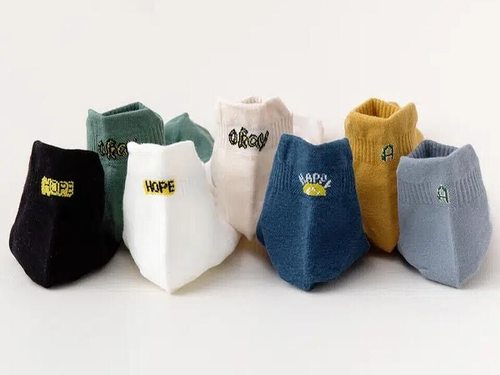 Extra 10% OFF 7 pairs Women's Cute Letter Grahic Ankel Crew Socks Small Size 5-6 - Picture 2 of 4