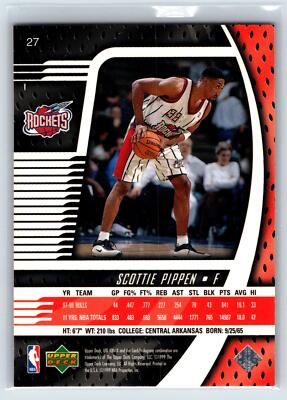 Scottie Pippen 1998-99 Upper Deck Ionix Houston Rockets #27