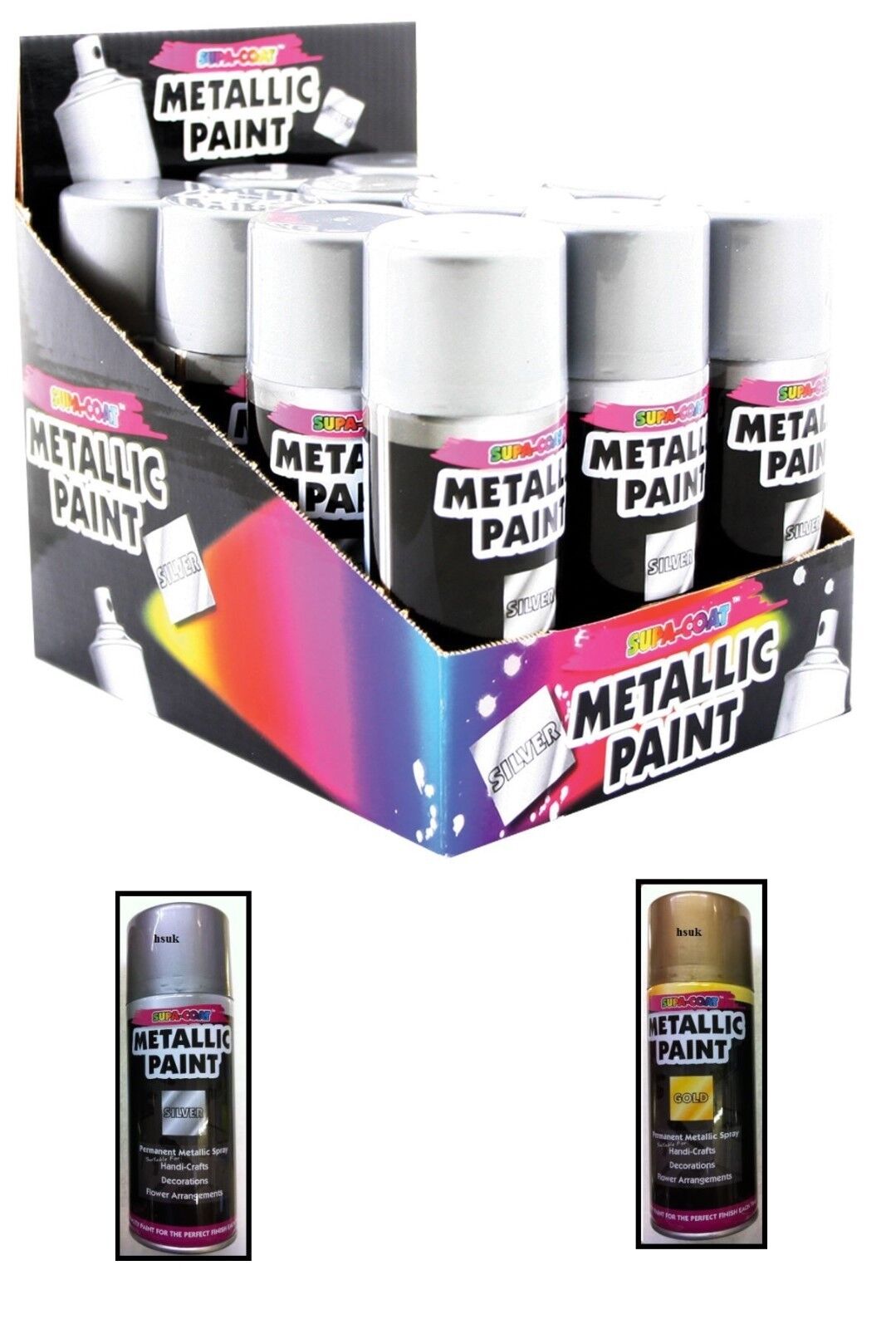 SPRAY PAINT METALLIC GOLD / SILVER LACQUER CAN INTERIOR / EXTERIOR CRAFT XMAS eBay