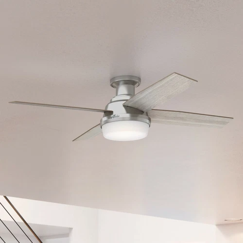 Hunter 52" Dempsey Low Profile Ceiling Fan LED Light Remote Modern Contemporary - Picture 3 of 8