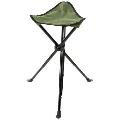 Fox Outdoor Folding Stool Tripod Telescopic Hunting Fishing Green UK