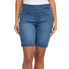 DKNY Jeans Women's Pull On Shorts Comfort Stretch Denim Bermuda Small Varity