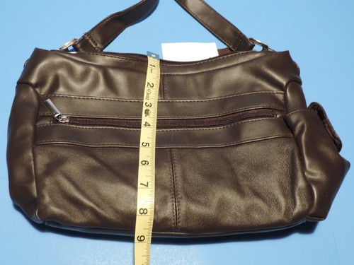 NEW BROWN SOFT GENUINE LEATHER CROSSBODY SHOULDER STRAP WOMEN'S HANDBAG PURSE - Picture 11 of 13