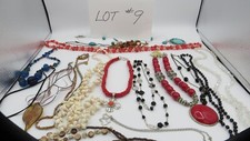 Costume Jewelry Lot 16 Necklaces 13 Bracelets 9 Earrings 6 Pins/Pendants Ring 9