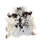 Abstract pattern White and Brown/Tan spotted Natural Cowhide Rug | Western Rug