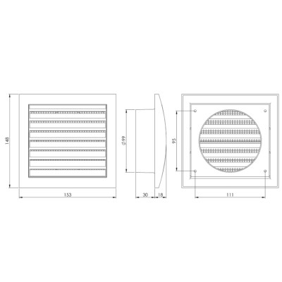 Weißes Lüftungsgitter Mit Fliegengitter – 229x76 Mm, Kunststoff, Für Innen & Außen