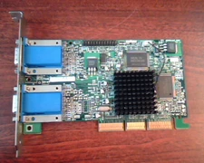 AGP card Maxtrox 971-0301 Rev A MGI G45+MDHA16D Dual VGA Video 16MB