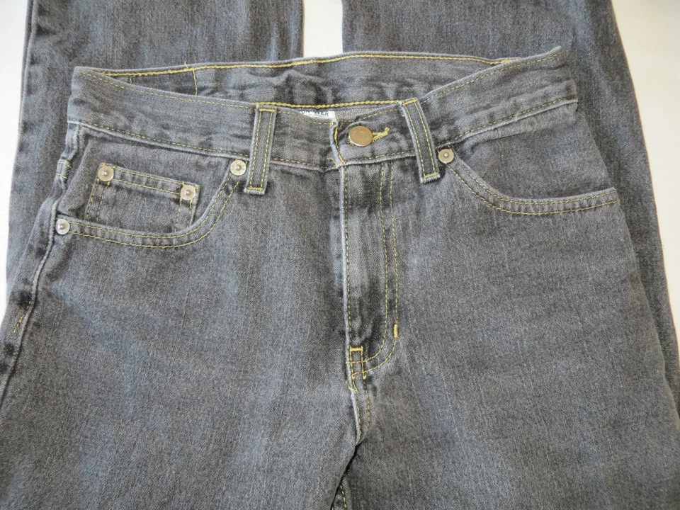 Pantalones de mezclilla de algodón relajados negros Canyon River para niños talla 12 #2 Foto 3 de 4