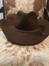 Stetson 6X Chocolate brown Western Cowboy Hat Size 53. 6 5/8Fading On Top Crown