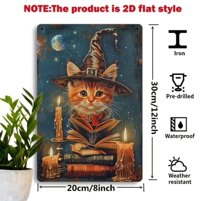 Letrero de metal Welcome to The Catio divertido gato decoración de pared regalo para amantes de los gatos 8x12 pulgadas Foto 2 de 4