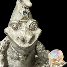Vtg Gallo Pewter Miniature Frog Wizard Figurine Magic Fantasy Fantasycore Whimsy