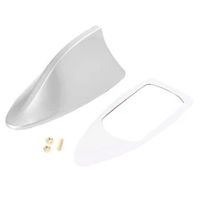 Shark Fin Roof Antenna Radio Receiver FM/AM Decorate Aeria Universal Silver